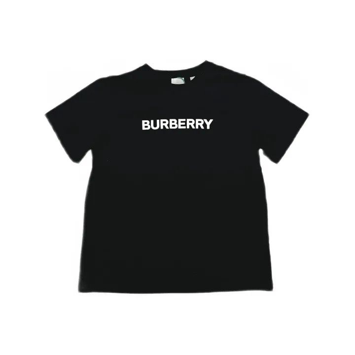 Burberry Burberry Black Logo Print Short Sleeve T-Shirt 0079 Size L / US 10 / IT 46 - 2 Thumbnail