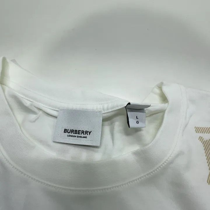Burberry Burberry White Cotton Logo Tee SS22 0079 Size M / US 6-8 / IT 42-44 - 5 Thumbnail