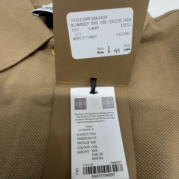 Burberry Burberry SS23 Casual Short Sleeve Polo 0079 Size XXS / US 00 / IT 34 - 10 Thumbnail