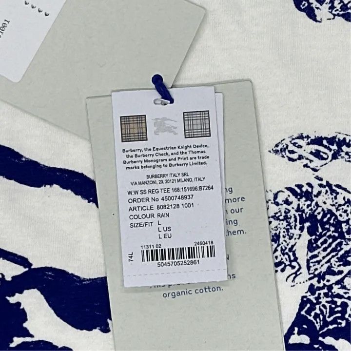 Burberry Burberry Logo Print Short Sleeve T-Shirt 0079 Size L / US 10 / IT 46 - 3 Thumbnail