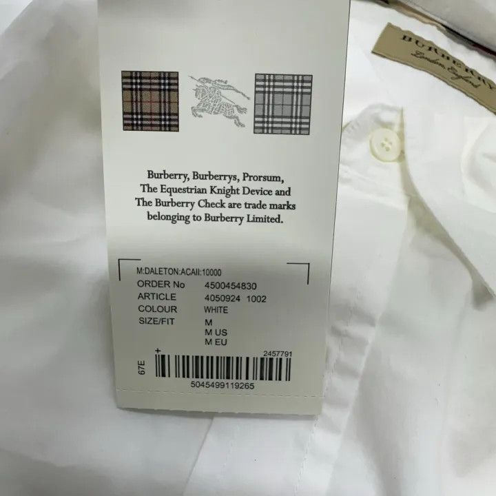 Burberry Burberry White Button-Up Collar Shirt 0079 Size M / US 6-8 / IT 42-44 - 5 Thumbnail