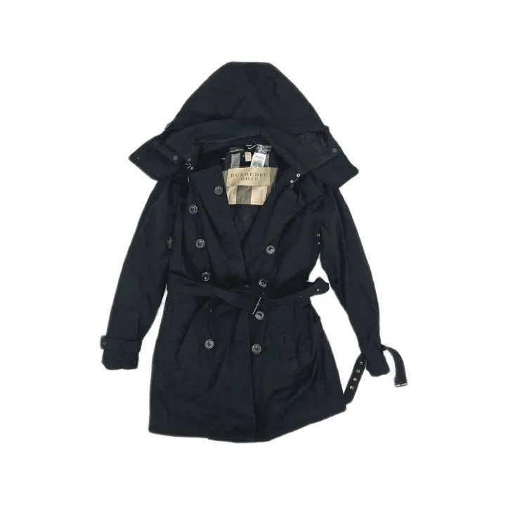 Burberry Burberry Black Double-Breasted Long Sleeve Coat 0079 Size S / US 4 / IT 40 - 2 Thumbnail