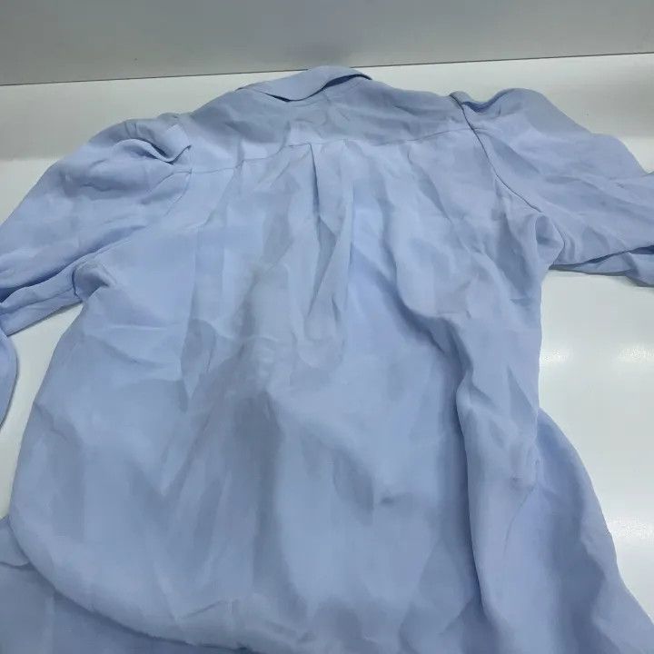 Burberry Burberry Blue Printed Silk Long Shirt for Women 0079 Size S / US 4 / IT 40 - 5 Thumbnail