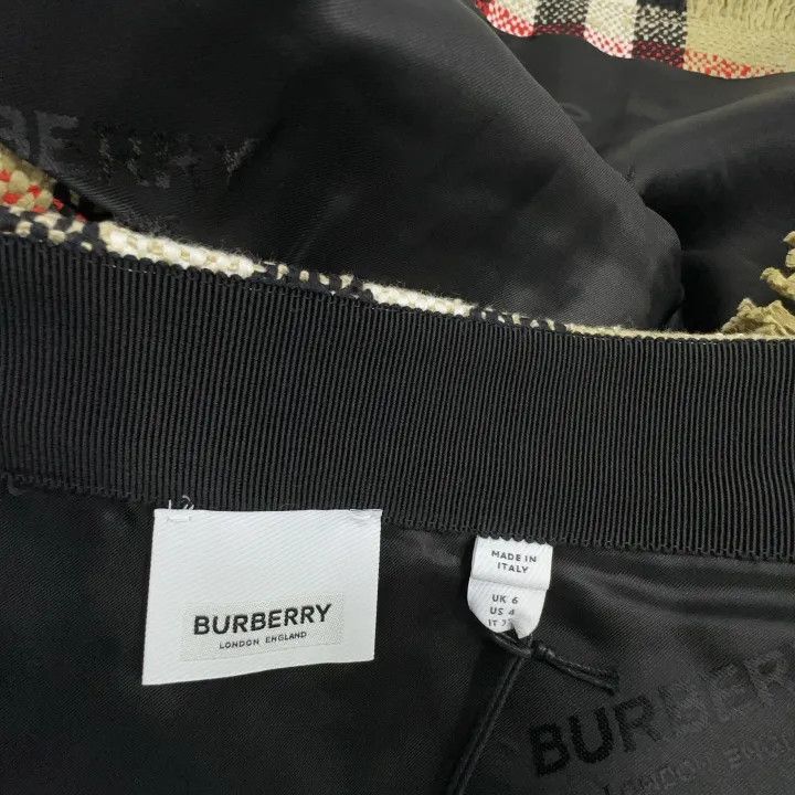 Burberry Burberry Beige Plaid Mini Skirt for Women 0079 Size 23" - 6 Thumbnail