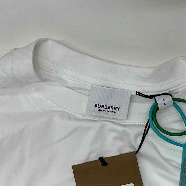 Burberry Burberry Logo Embroidered Check T-Shirt for Women 0079 Size L / US 10 / IT 46 - 3 Thumbnail