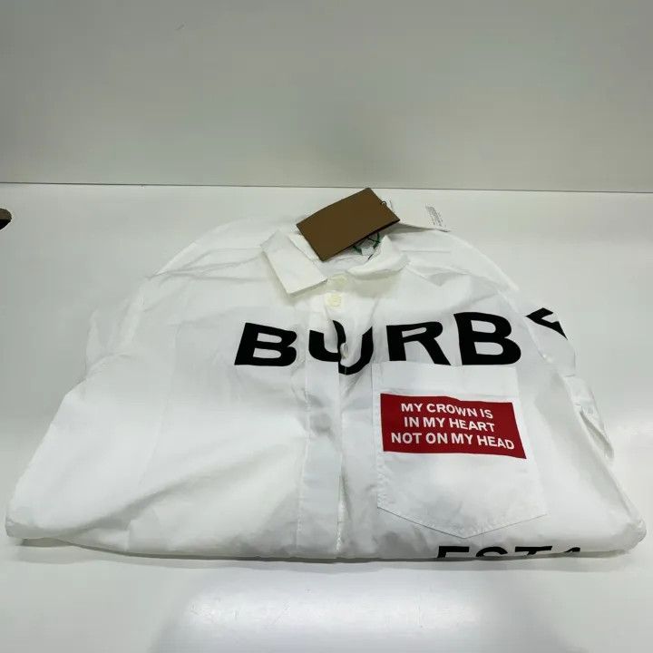 Burberry Burberry Logo Print Long Sleeve Shirt 0079 Size S / US 4 / IT 40 - 9 Thumbnail