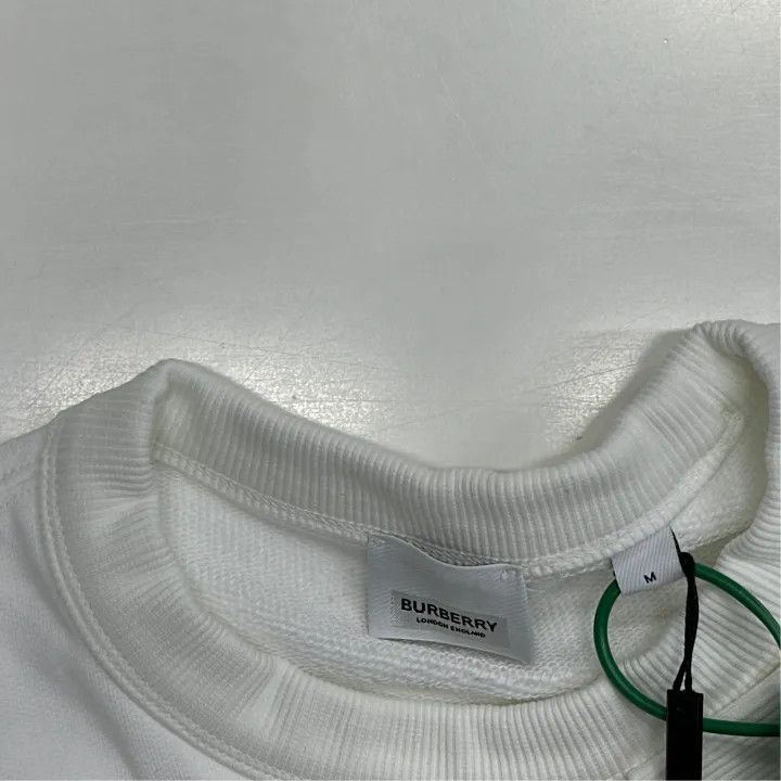 Burberry Burberry White Logo Print Long Sleeve Sweatshirt 0079 Size M / US 6-8 / IT 42-44 - 2 Thumbnail