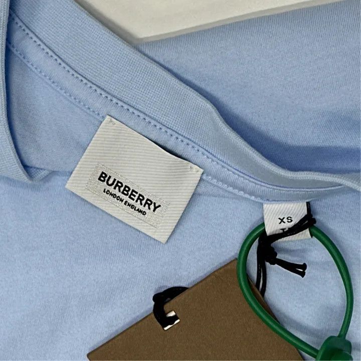 Burberry Burberry Blue Embroidered Short Sleeve T-Shirt 0079 Size XS / US 0-2 / IT 36-38 - 3 Thumbnail