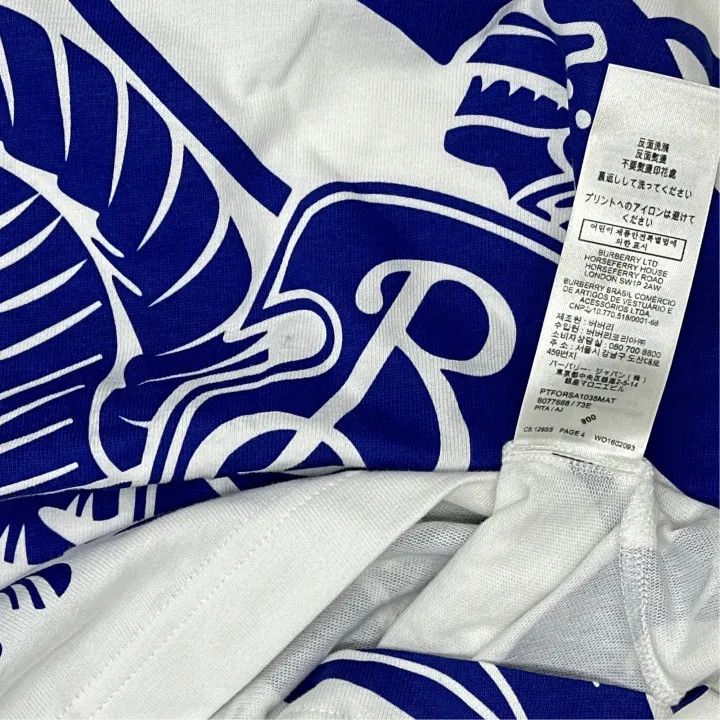 Burberry Burberry White Casual T-Shirt with Equestrian Print 0079 Size S / US 4 / IT 40 - 3 Thumbnail