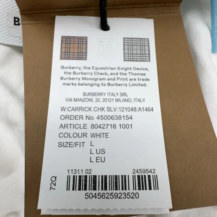 Burberry Burberry SS21 White Short Sleeve T-Shirt 0079 Size L / US 10 / IT 46 - 3 Thumbnail