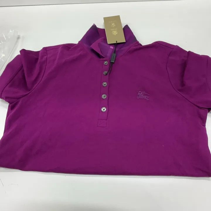 Burberry Burberry Embroidered Logo Cotton Short Sleeve Polo 0079 Size M / US 6-8 / IT 42-44 - 7 Thumbnail