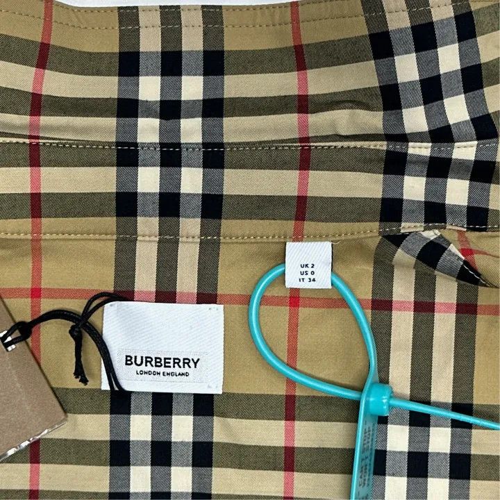Burberry Burberry Beige Plaid Long Sleeve Shirt 0079 Size XS / US 0-2 / IT 36-38 - 3 Thumbnail