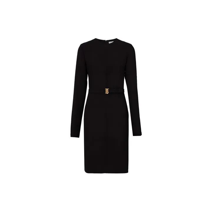 Burberry Burberry Black Long Sleeve Dress for Women 0079 Size S / US 4 / IT 40 - 2 Thumbnail