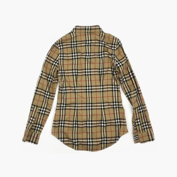 Burberry Burberry Beige Check Long Sleeve Shirt 0079 Size XS / US 0-2 / IT 36-38 - 3 Thumbnail