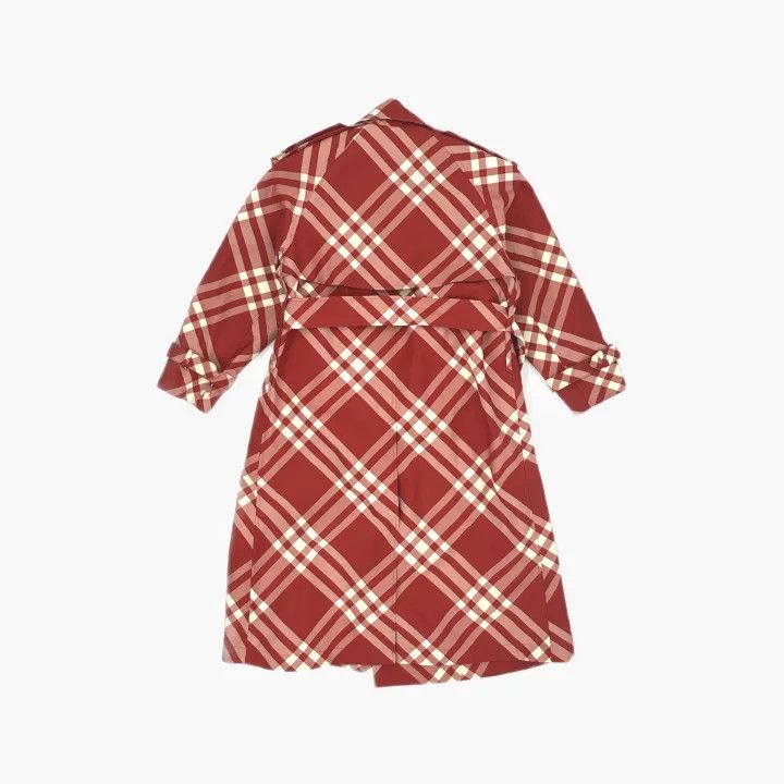 Burberry Burberry Red Plaid Double-Breasted Trench Coat 0079 Size S / US 4 / IT 40 - 3 Thumbnail