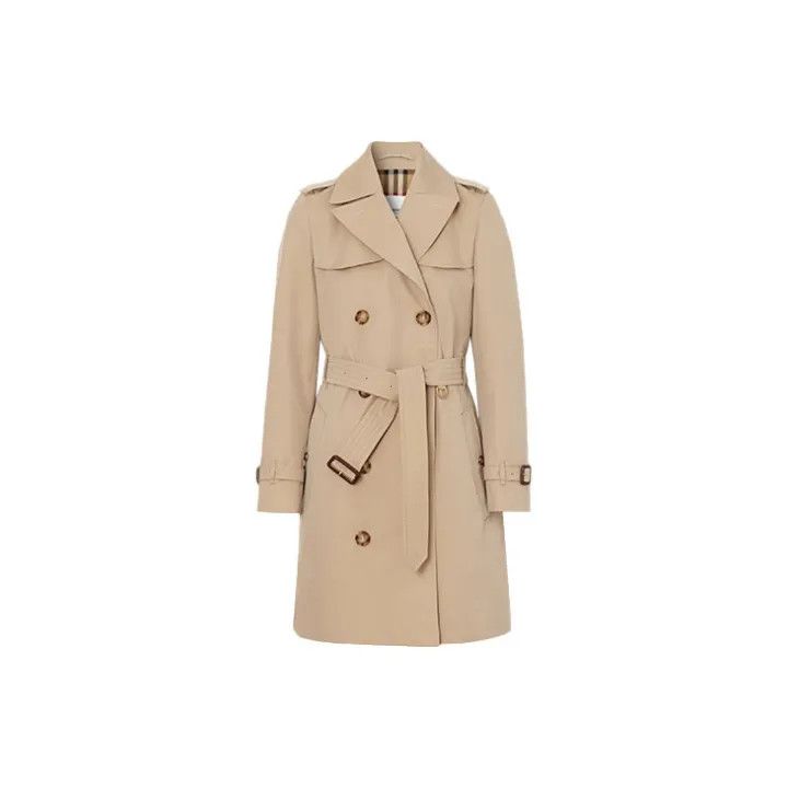 Burberry Burberry Beige Double-Breasted Long Trench Coat 0079 Size S / US 4 / IT 40 - 2 Thumbnail