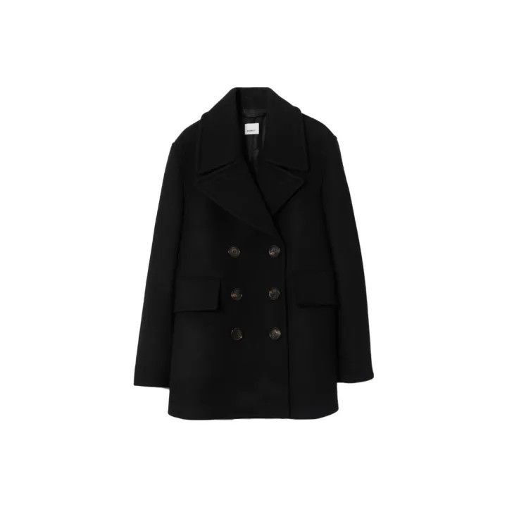 Burberry Burberry Black Double-Breasted Long Coat 0079 Size S / US 4 / IT 40 - 2 Thumbnail