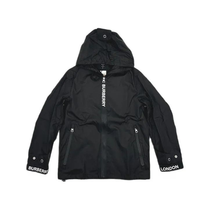 Burberry Burberry Black Logo Drawstring Hooded Jacket 0079 Size S / US 4 / IT 40 - 2 Thumbnail