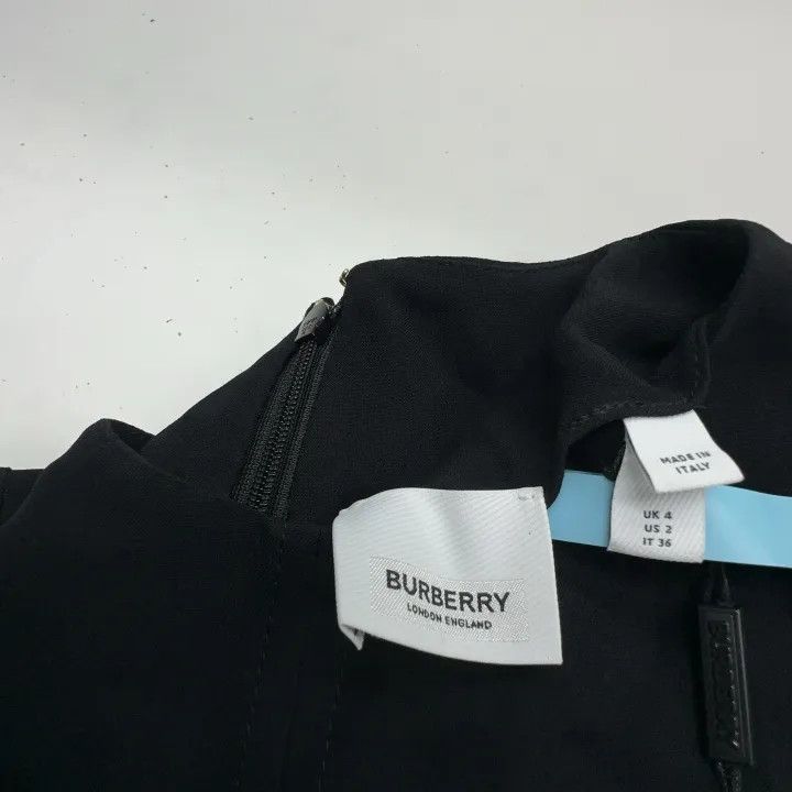 Burberry Burberry Black Long Sleeve Dress with Waist Belt 0079 Size S / US 4 / IT 40 - 5 Thumbnail