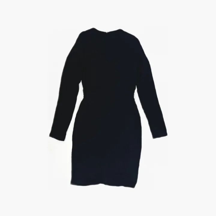Burberry Burberry Black Long Sleeve Dress with Waist Belt 0079 Size S / US 4 / IT 40 - 3 Thumbnail