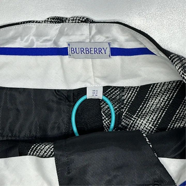 Burberry Burberry Black Plaid Mid-Rise Straight Pants 0079 Size 23" - 2 Thumbnail