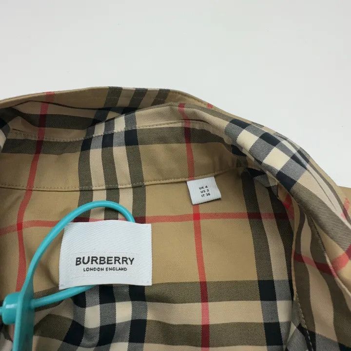 Burberry Burberry Beige Check Long Sleeve Shirt 0079 Size S / US 4 / IT 40 - 4 Thumbnail