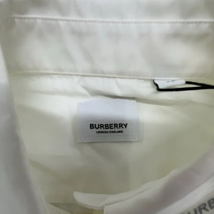 Burberry Burberry White Logo Print Long Sleeve Shirt 0079 Size S / US 4 / IT 40 - 7 Thumbnail