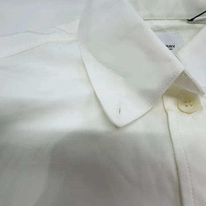 Burberry Burberry White Logo Print Long Sleeve Shirt 0079 Size S / US 4 / IT 40 - 8 Thumbnail