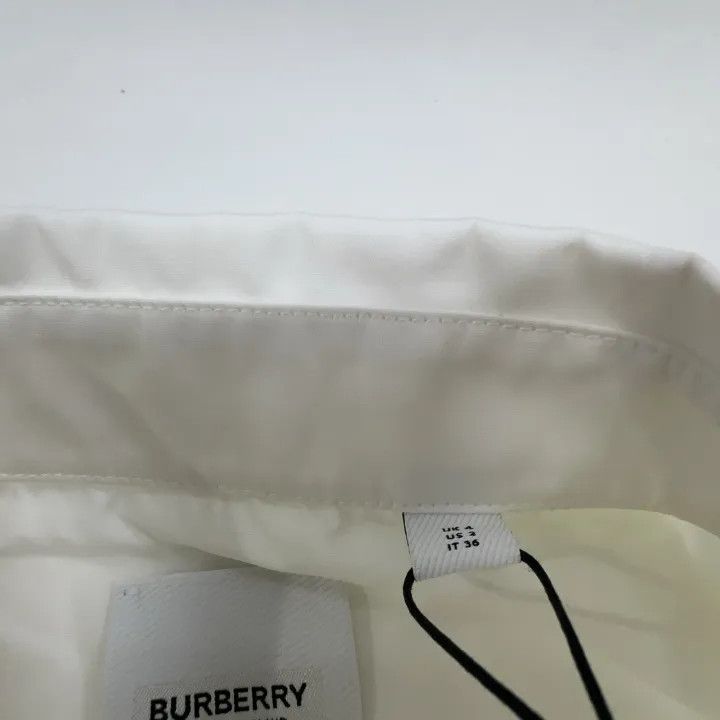 Burberry Burberry White Logo Print Long Sleeve Shirt 0079 Size S / US 4 / IT 40 - 6 Thumbnail