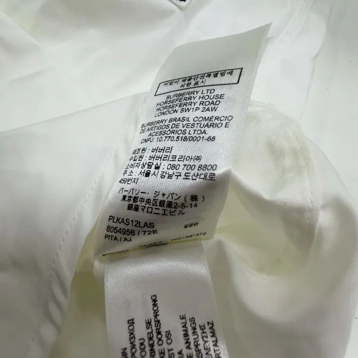 Burberry Burberry White Logo Print Long Sleeve Shirt 0079 Size S / US 4 / IT 40 - 4 Thumbnail