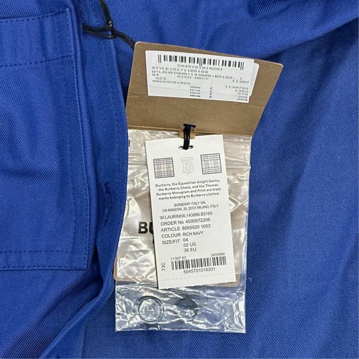 Burberry Burberry Short Sleeve Belted Dress in Navy 0079 Size S / US 4 / IT 40 - 4 Thumbnail