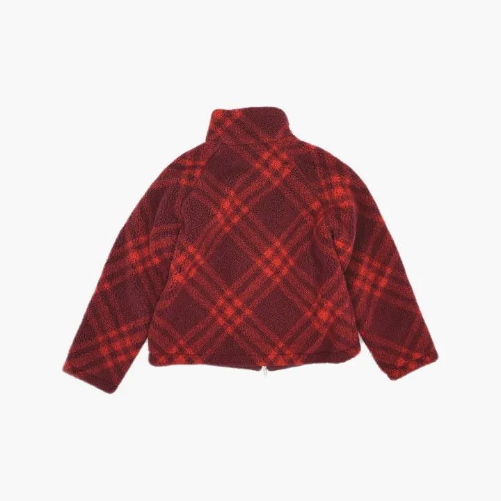 Burberry Burberry Red Plaid High Neck Long Sleeve Jacket 0079 Size S / US 4 / IT 40 - 3 Thumbnail