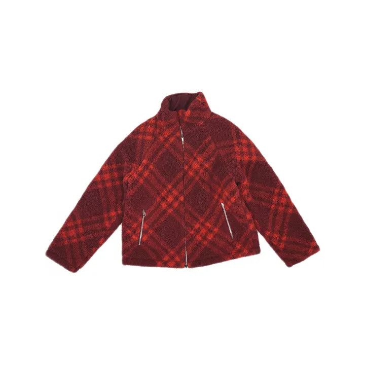 Burberry Burberry Red Plaid High Neck Long Sleeve Jacket 0079 Size S / US 4 / IT 40 - 2 Thumbnail