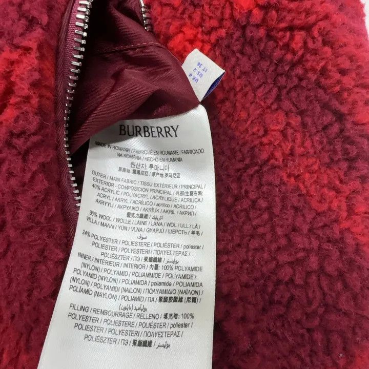 Burberry Burberry Red Plaid High Neck Long Sleeve Jacket 0079 Size S / US 4 / IT 40 - 6 Thumbnail