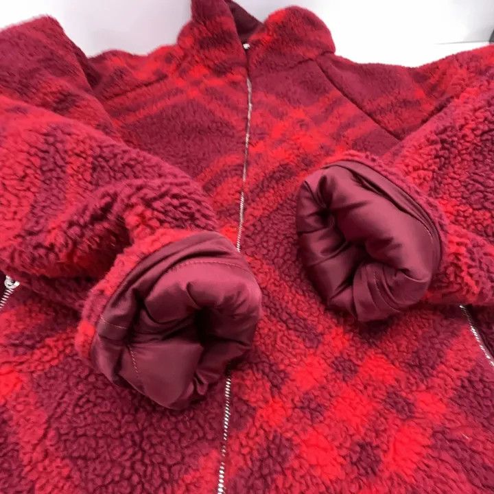Burberry Burberry Red Plaid High Neck Long Sleeve Jacket 0079 Size S / US 4 / IT 40 - 11 Thumbnail