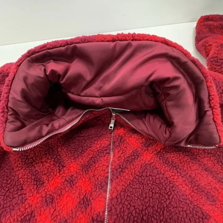 Burberry Burberry Red Plaid High Neck Long Sleeve Jacket 0079 Size S / US 4 / IT 40 - 9 Thumbnail