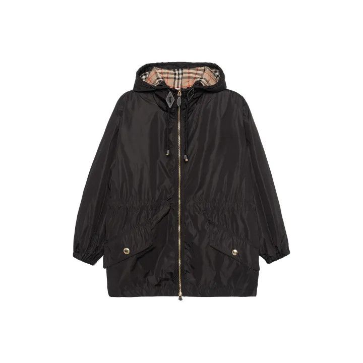 Burberry Burberry Black Lightweight Hooded Jacket 0079 Size S / US 4 / IT 40 - 2 Thumbnail