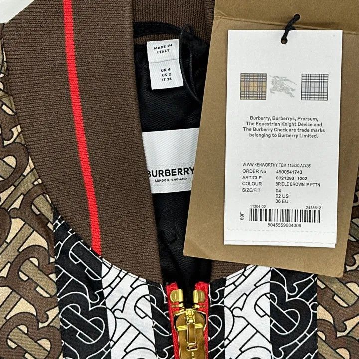 Burberry Burberry Women's Nylon Flight Jacket with Stripes 0079 Size S / US 4 / IT 40 - 4 Thumbnail