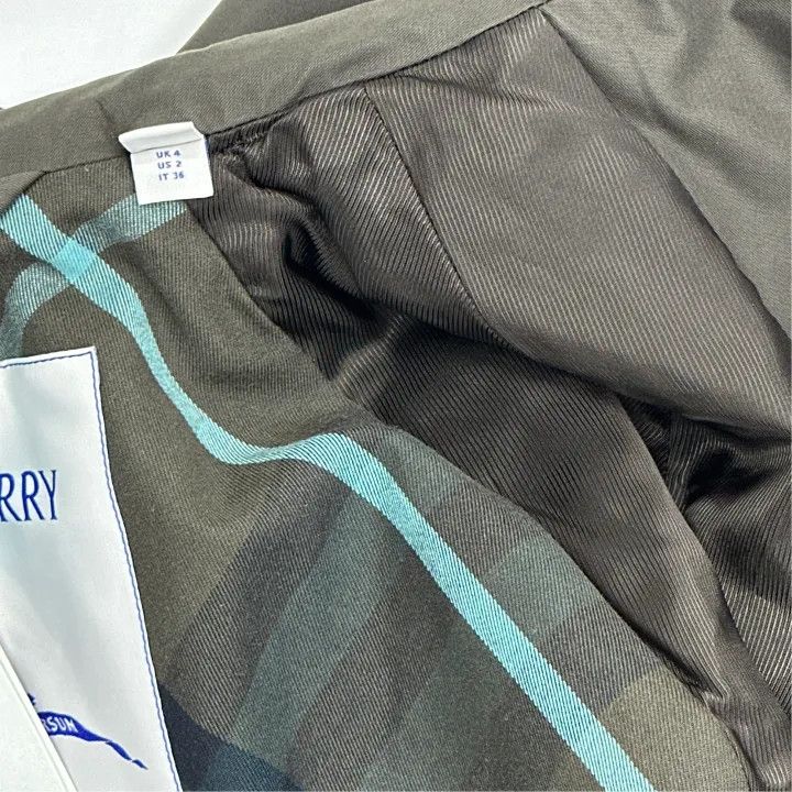 Burberry Burberry Olive Green Double-Breasted Long Coat 0079 Size S / US 4 / IT 40 - 5 Thumbnail