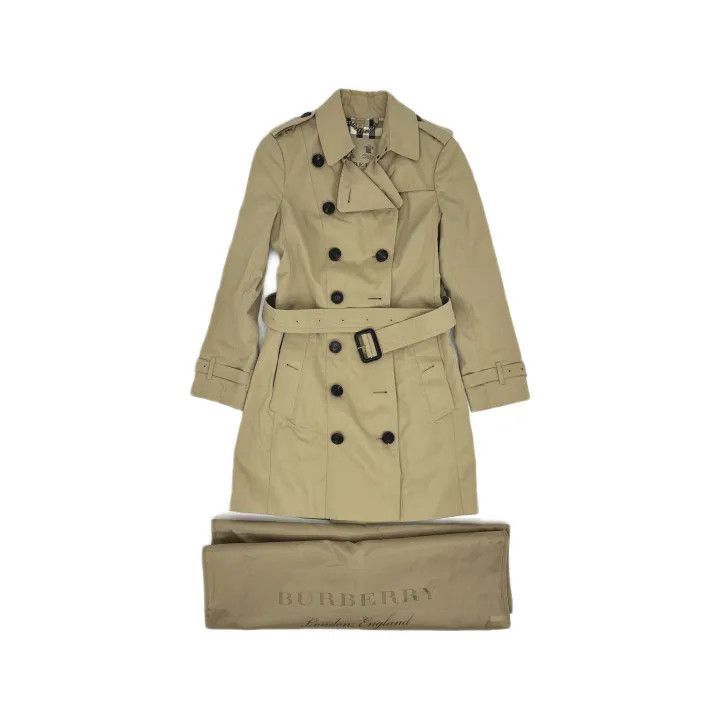 Burberry Burberry Honey Double-Breasted Trench Coat 0079 Size S / US 4 / IT 40 - 2 Thumbnail