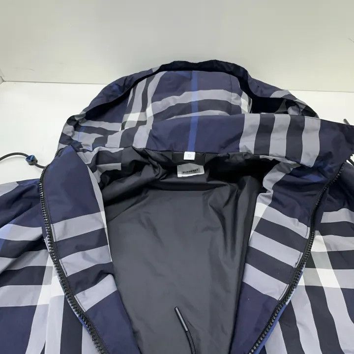 Burberry Burberry FW22 Blue Plaid High-Neck Jacket 0079 Size S / US 4 / IT 40 - 7 Thumbnail