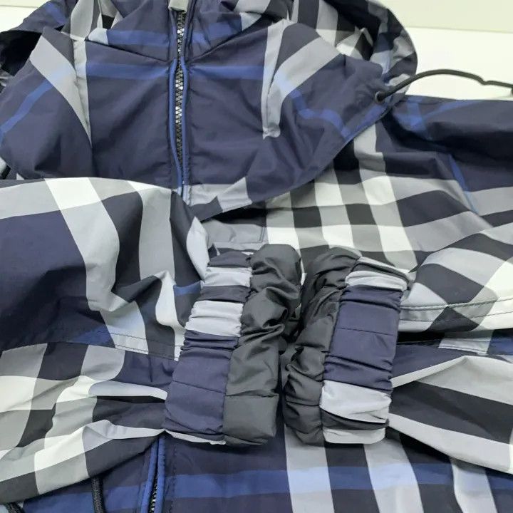 Burberry Burberry FW22 Blue Plaid High-Neck Jacket 0079 Size S / US 4 / IT 40 - 9 Thumbnail