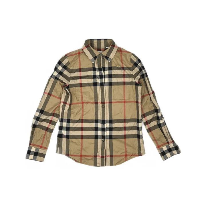 Burberry Burberry Brown Check Button-Up Long Sleeve Shirt 0079 Size S / US 4 / IT 40 - 2 Thumbnail
