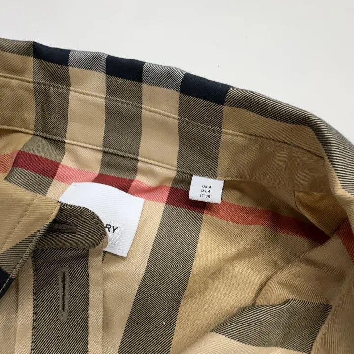 Burberry Burberry Brown Check Button-Up Long Sleeve Shirt 0079 Size S / US 4 / IT 40 - 4 Thumbnail