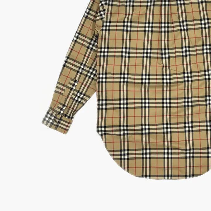 Burberry Burberry Beige Check Long Sleeve Button-Up Shirt 0079 Size S / US 4 / IT 40 - 5 Thumbnail