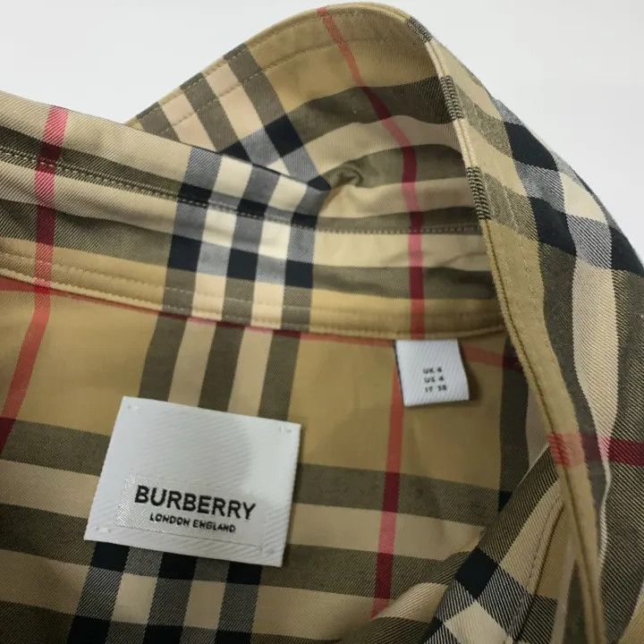 Burberry Burberry Beige Check Long Sleeve Button-Up Shirt 0079 Size S / US 4 / IT 40 - 11 Thumbnail