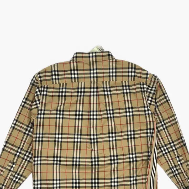 Burberry Burberry Beige Check Long Sleeve Button-Up Shirt 0079 Size S / US 4 / IT 40 - 4 Thumbnail