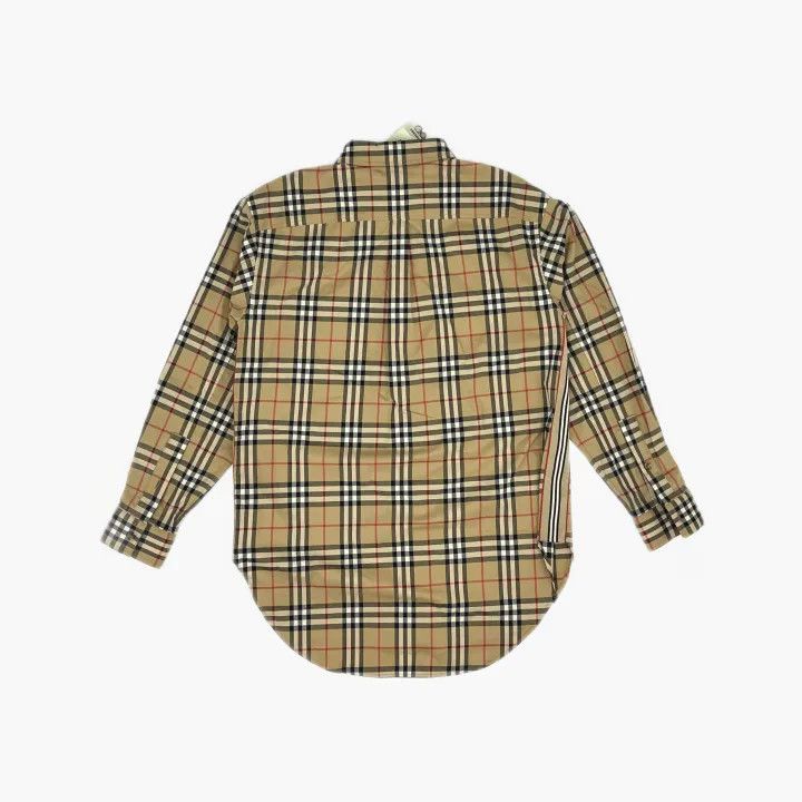 Burberry Burberry Beige Check Long Sleeve Button-Up Shirt 0079 Size S / US 4 / IT 40 - 3 Thumbnail