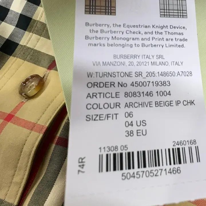 Burberry Burberry Beige Check Long Sleeve Button-Up Shirt 0079 Size S / US 4 / IT 40 - 8 Thumbnail