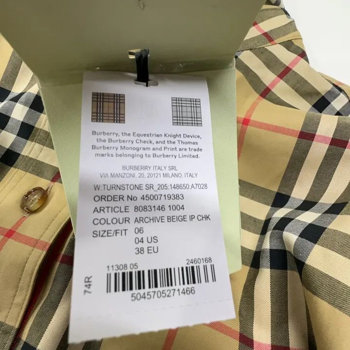 Burberry Burberry Beige Check Long Sleeve Button-Up Shirt 0079 Size S / US 4 / IT 40 - 10 Thumbnail